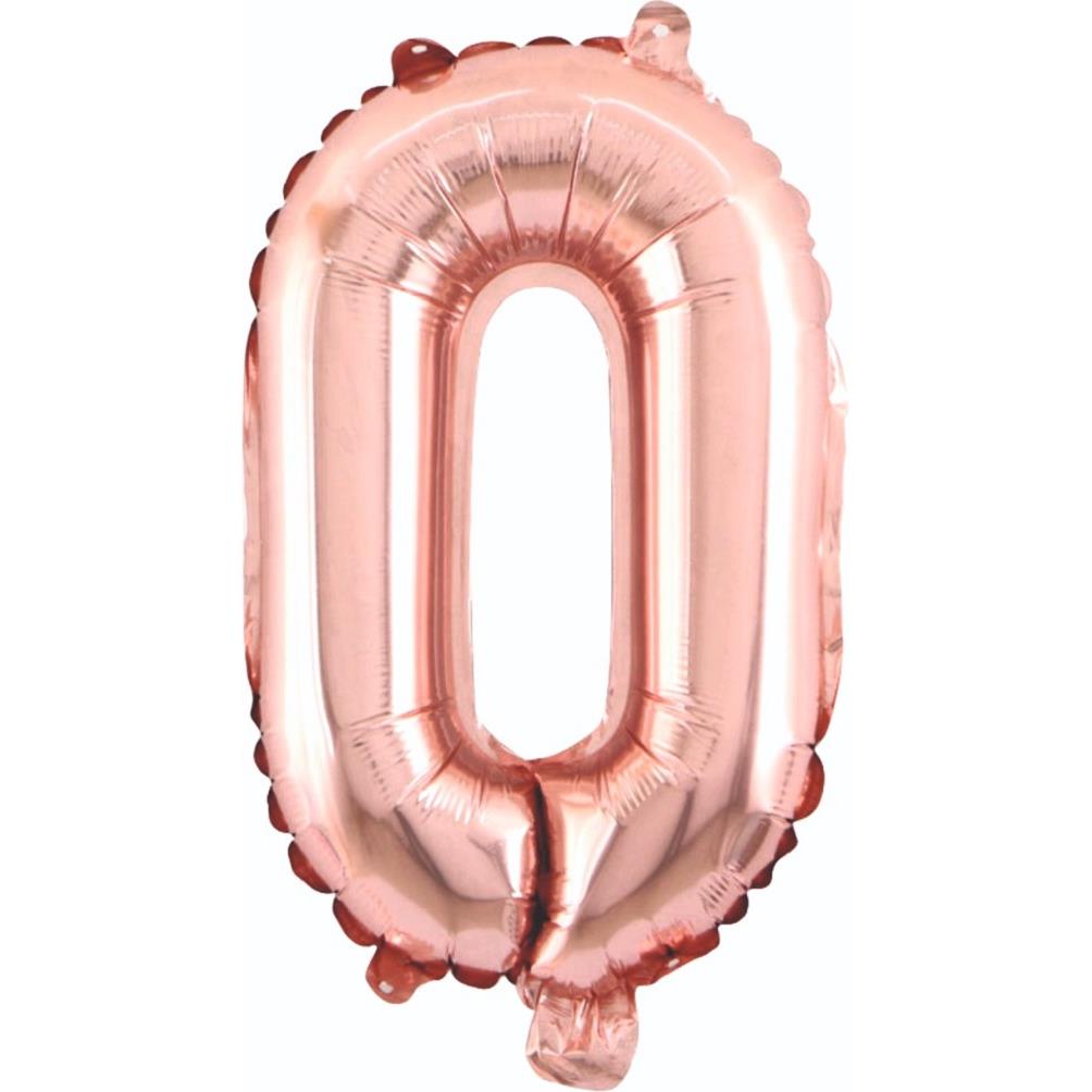 34 inç 0 rakam rose gold folyo balon, 76 cm