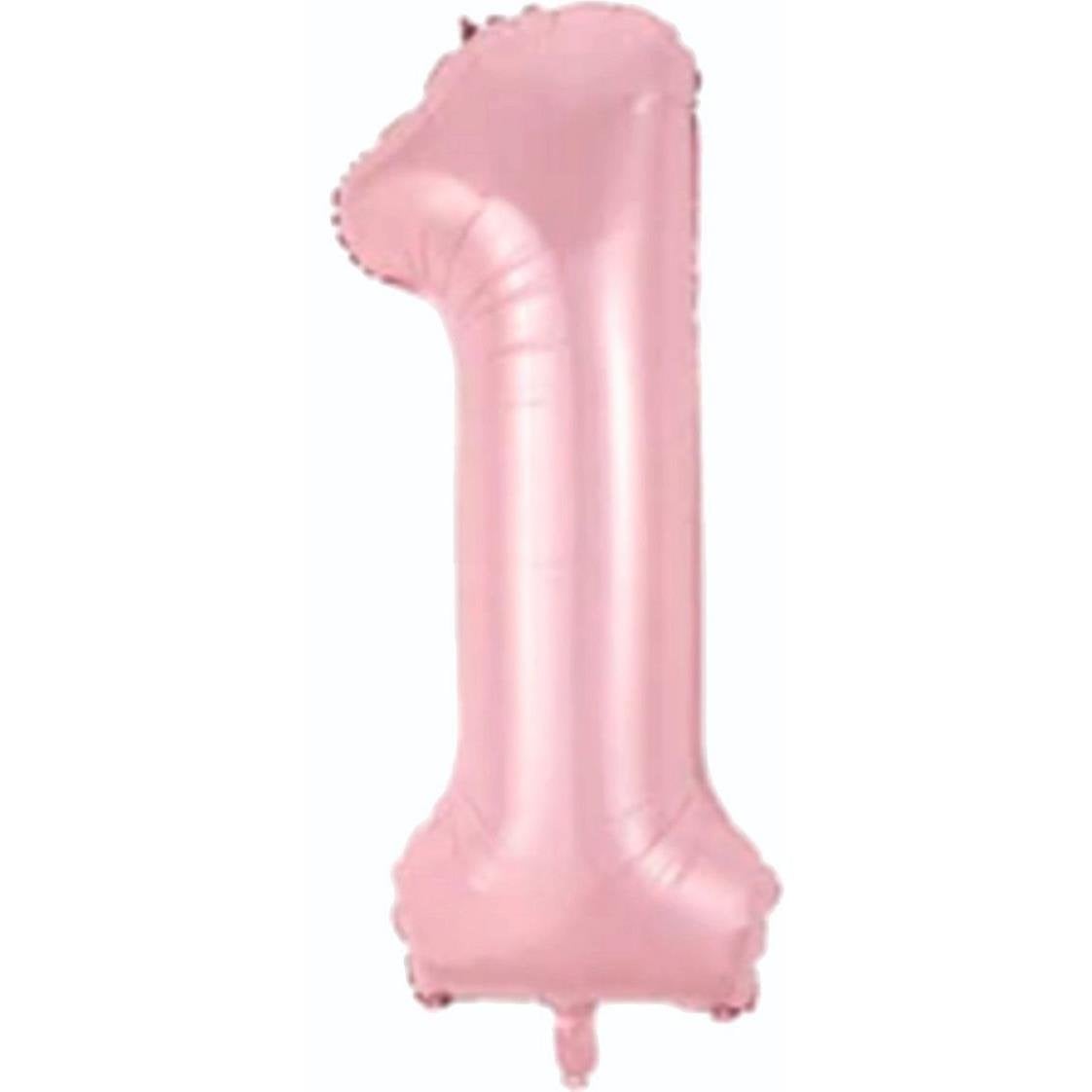 34 inç 1 rakam pembe folyo balon, 76 cm