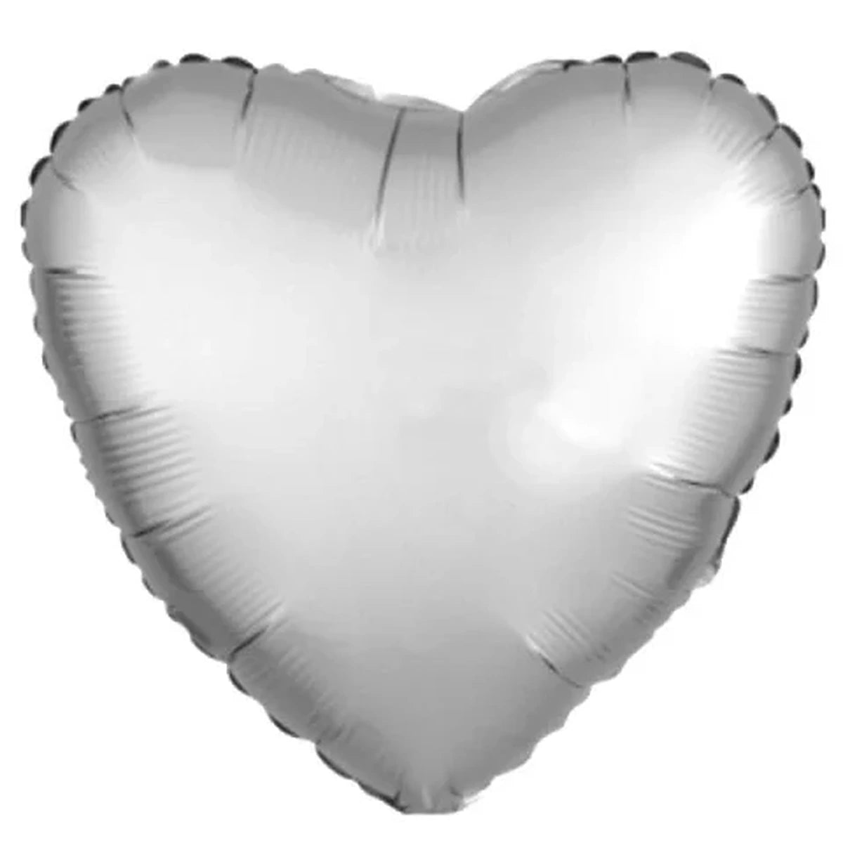 18 inç kalp gümüş folyo balon, 45 cm