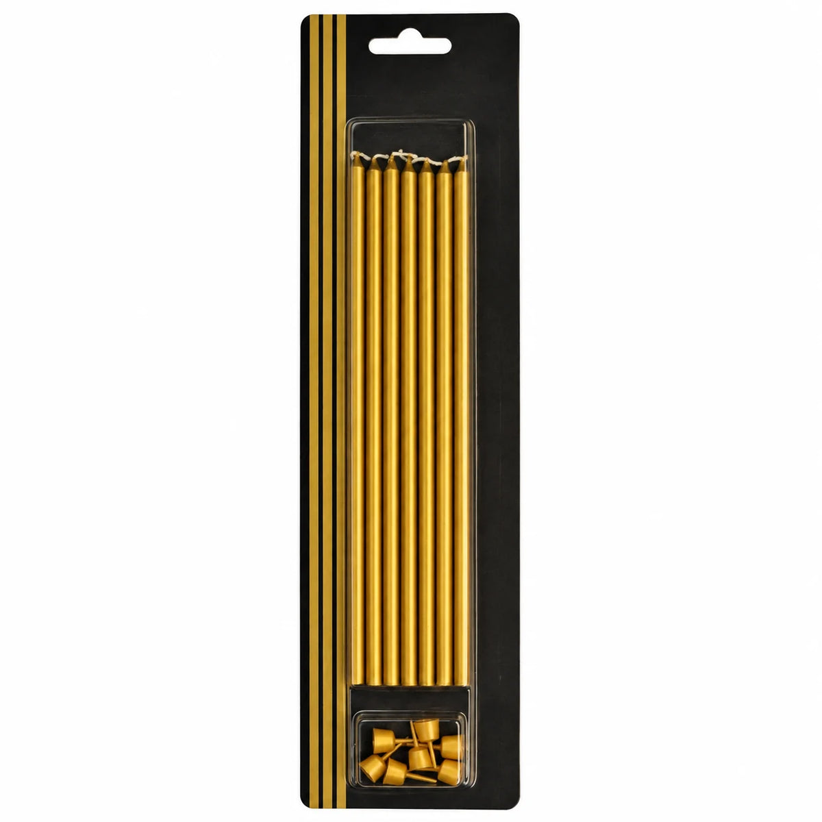 20 cm 7'li gold ince uzun doğum günü pasta mumu paketi