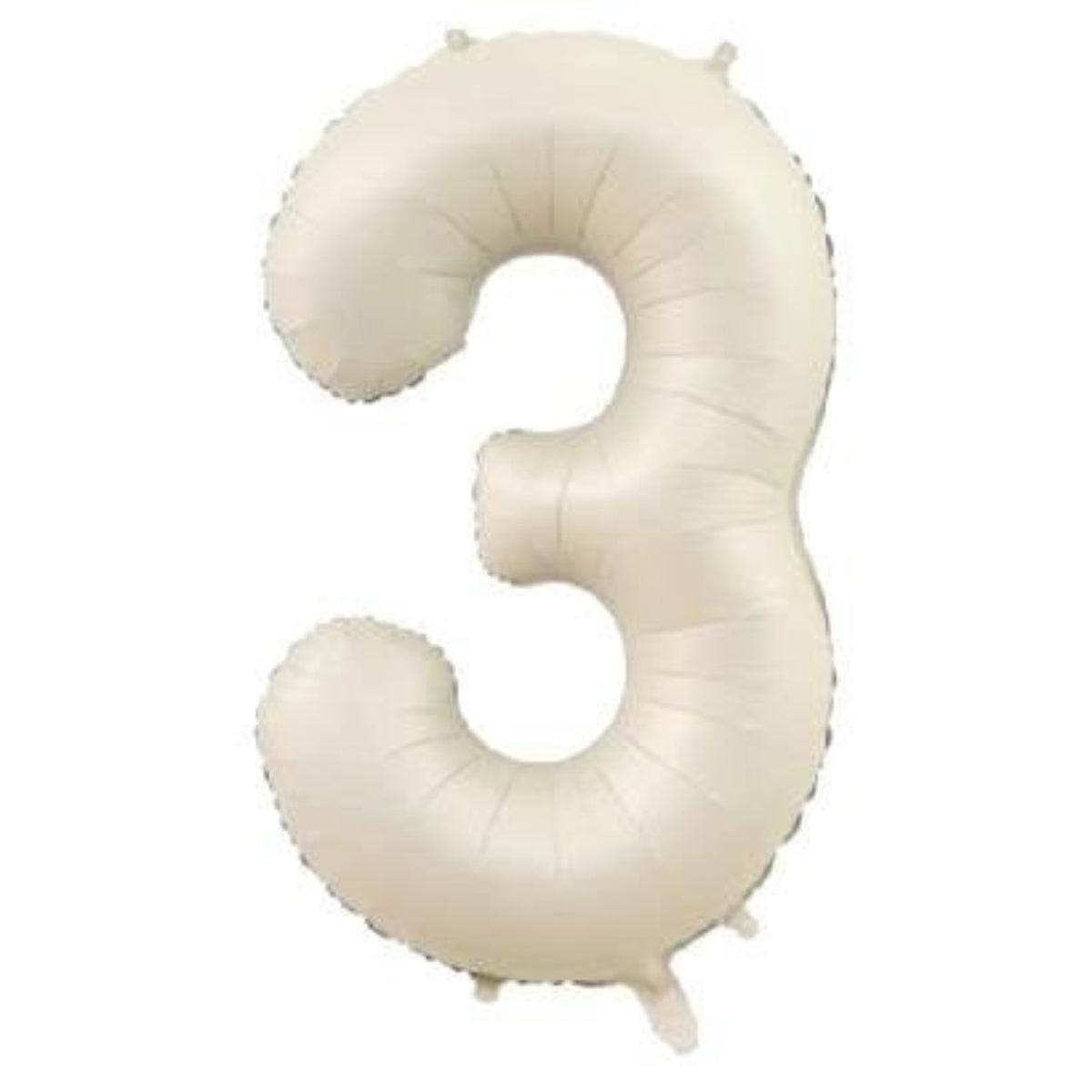 34 inç 3 rakam krem folyo balon, 76 cm