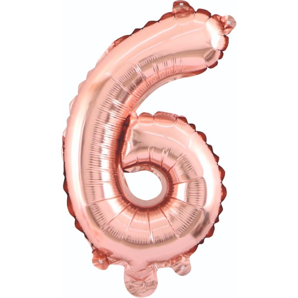 34 inç 6 rakam rose gold folyo balon, 76 cm
