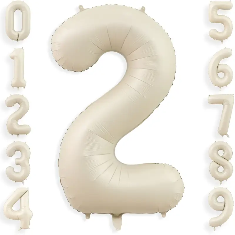 34'' 76 cm Krem 2 Rakam Folyo Balon