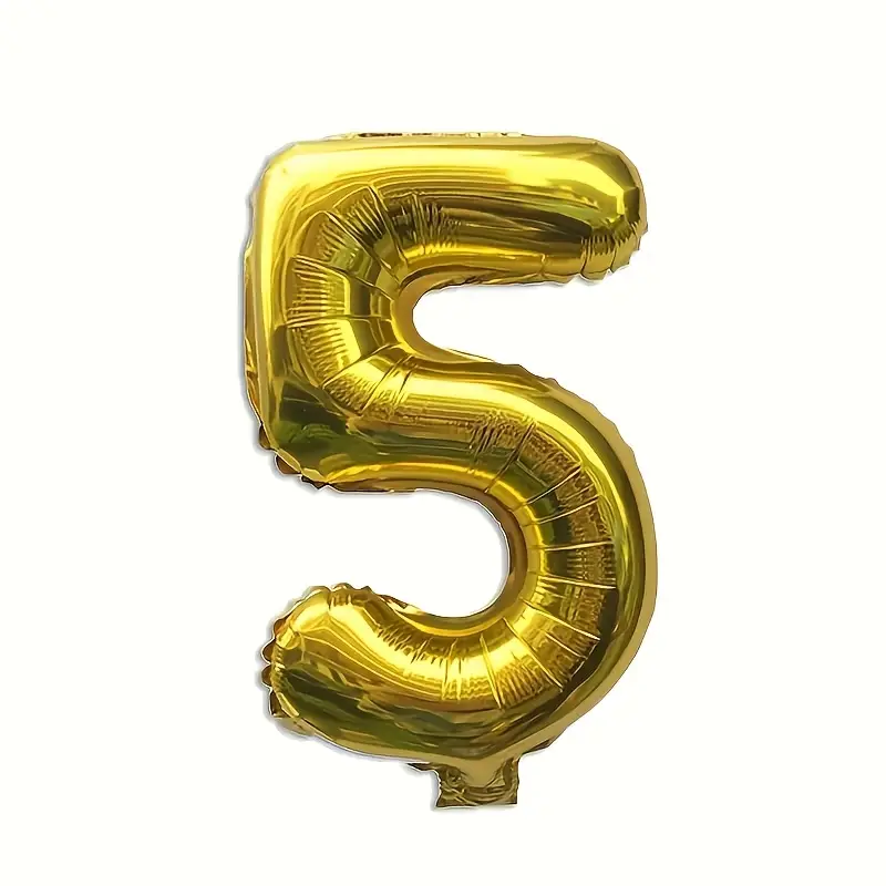 34'' 76 cm Siyah Gold 5 Rakam Folyo Balon