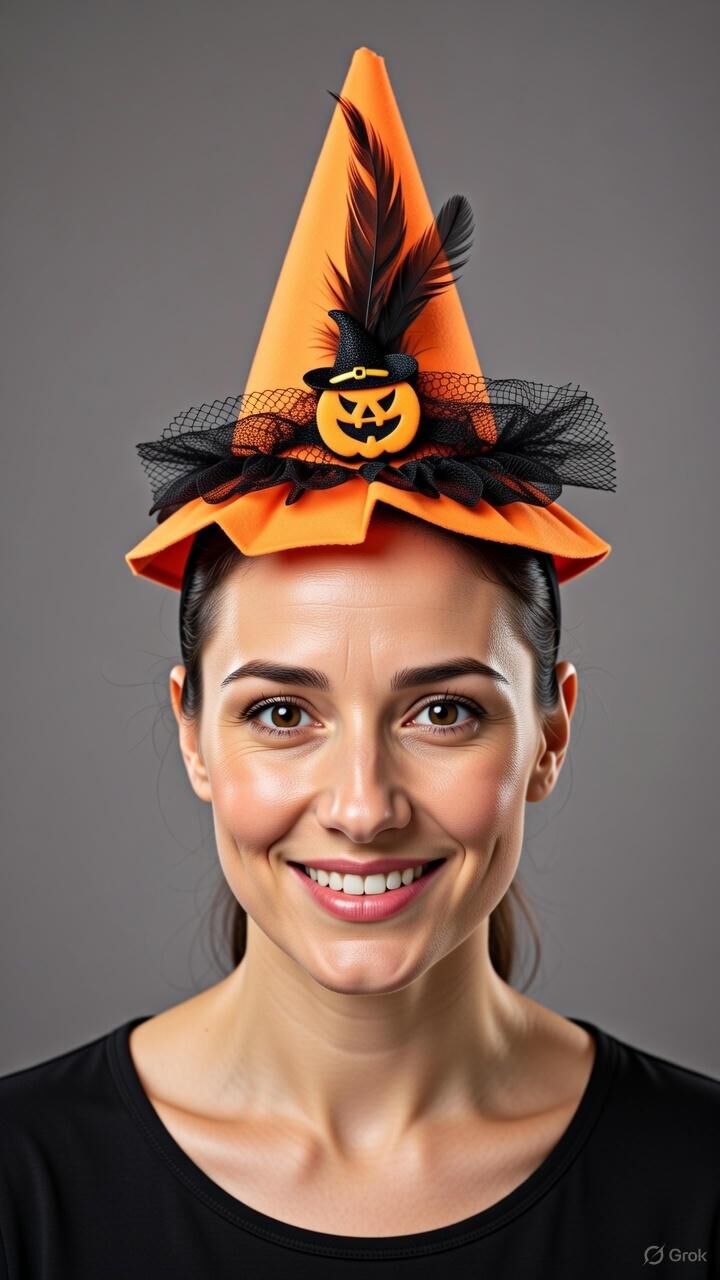 Halloween Bal Kabağı Dekorlu Lüks Taç – 1 Adet