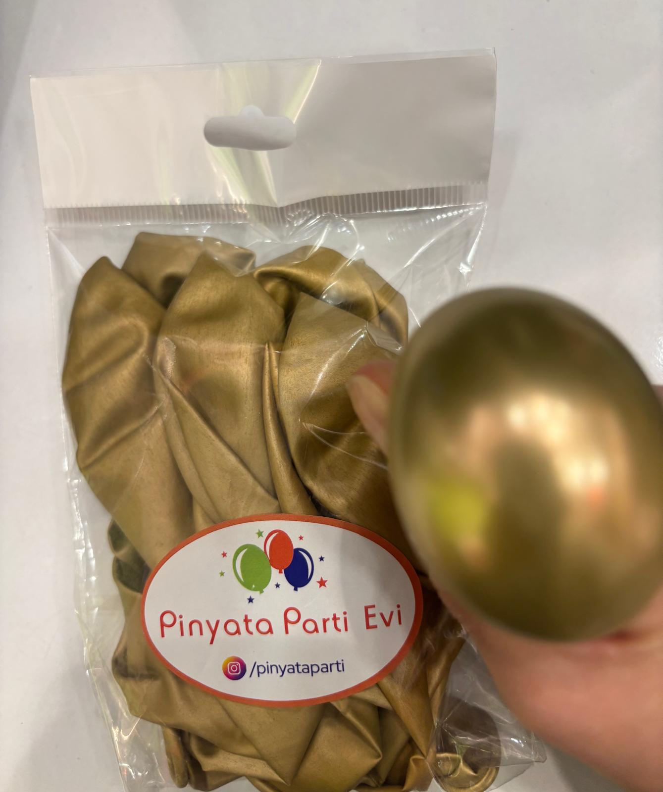 12" Krom Balon Altın 6'lı Paket