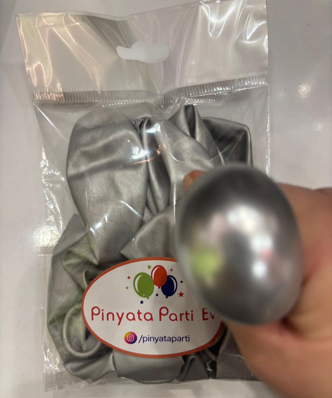 12" Krom Balon Gri 6'lı Paket