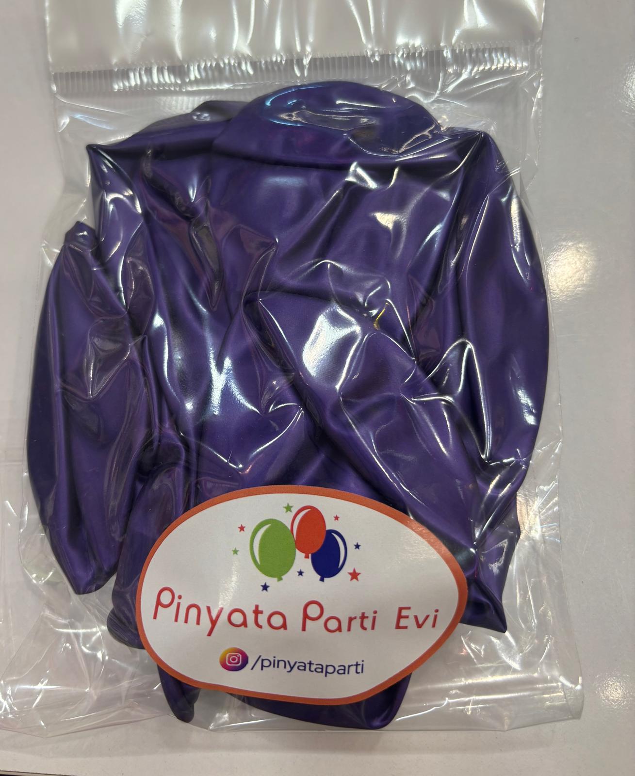 12" Metalik Mor 10'lu Paket