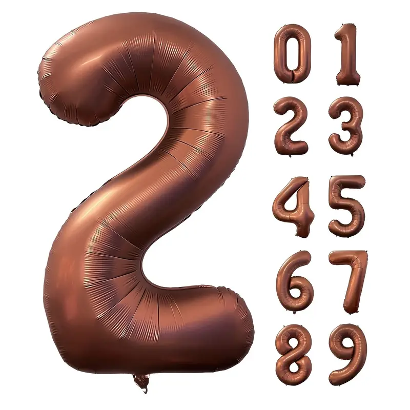 34'' 76 cm Kahverengi(Çikolata) 2 Rakam Folyo Balon