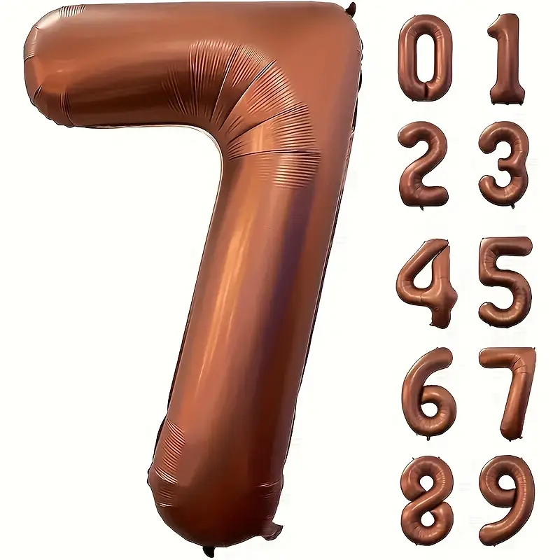 34'' 76 cm Kahverengi(Çikolata) 7 Rakam Folyo Balon