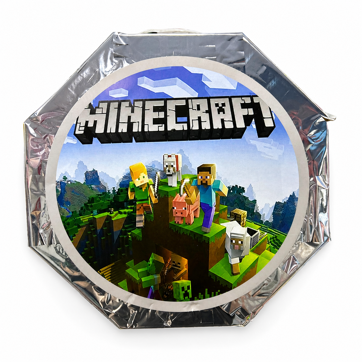 Minecraft Temalı Yuvarlak Pinyata