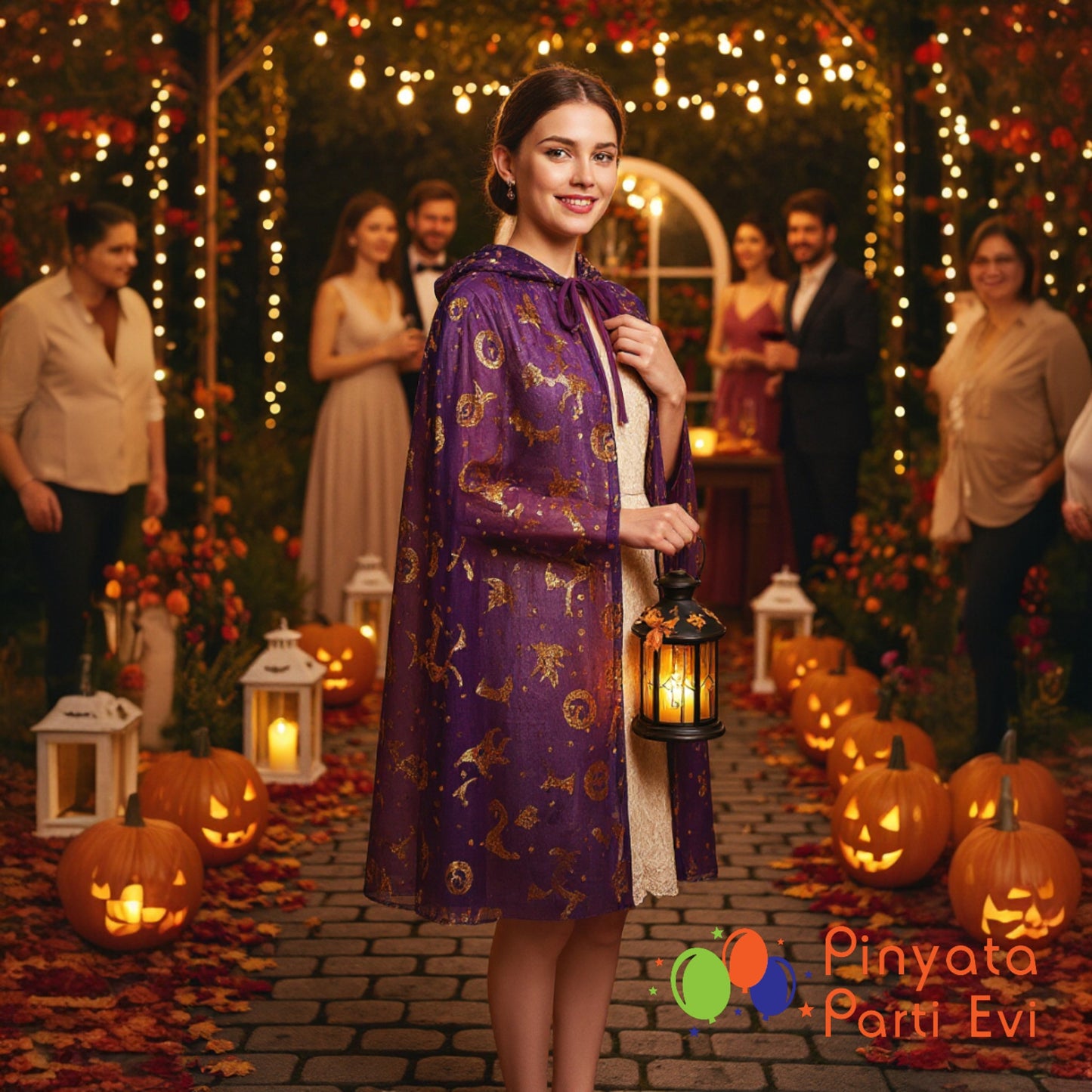 Halloween Pelerin Mor 80 cm