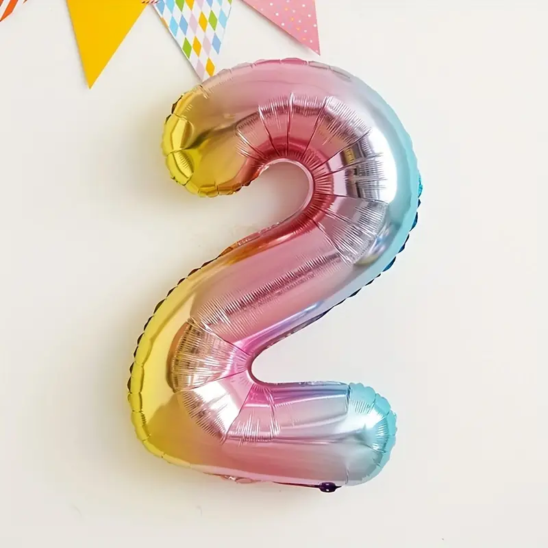 34'' 76 cm Gökkuşağı 2 Rakam Folyo Balon