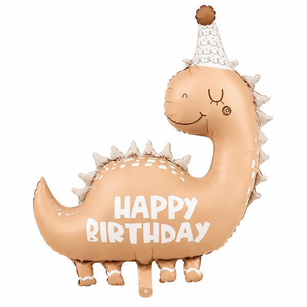 Retro Kahverengi Dinozor Folyo Balon 80x77 cm