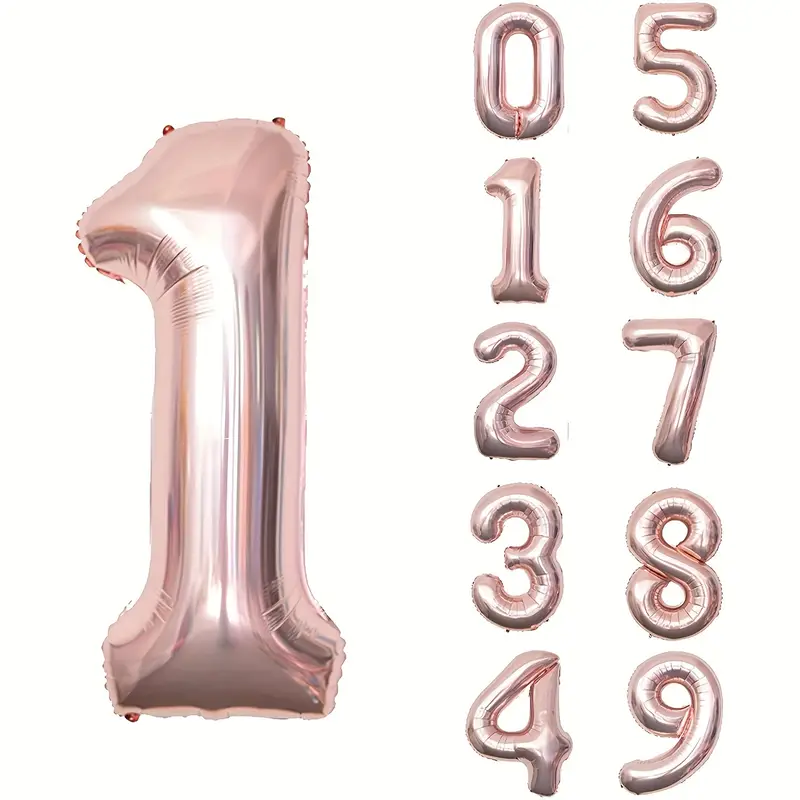 34'' 76 cm Siyah Rosegold 1 Rakam Folyo Balon
