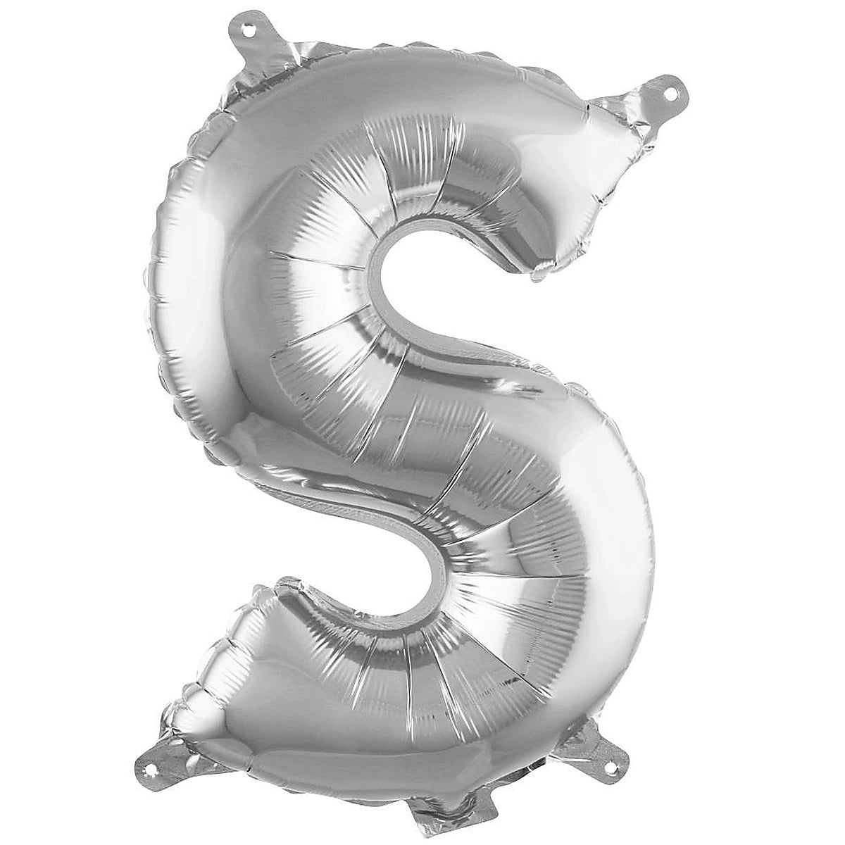 16 inç S harfi gümüş folyo balon, yaklaşık 36 cm