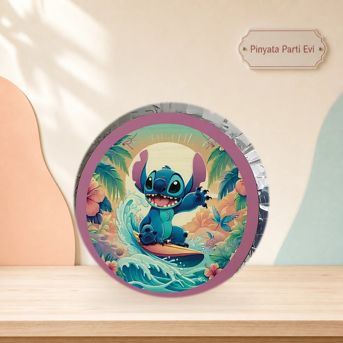 Stitch Temalı Yuvarlak Pinyata - Pinyata Parti Evi