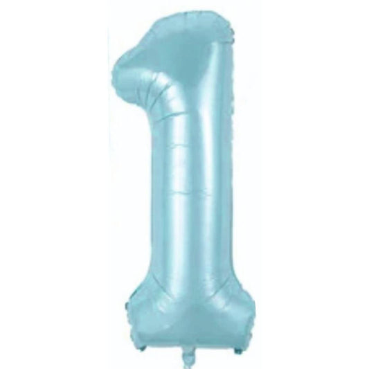 34 inç 1 rakam mavi folyo balon, 76 cm