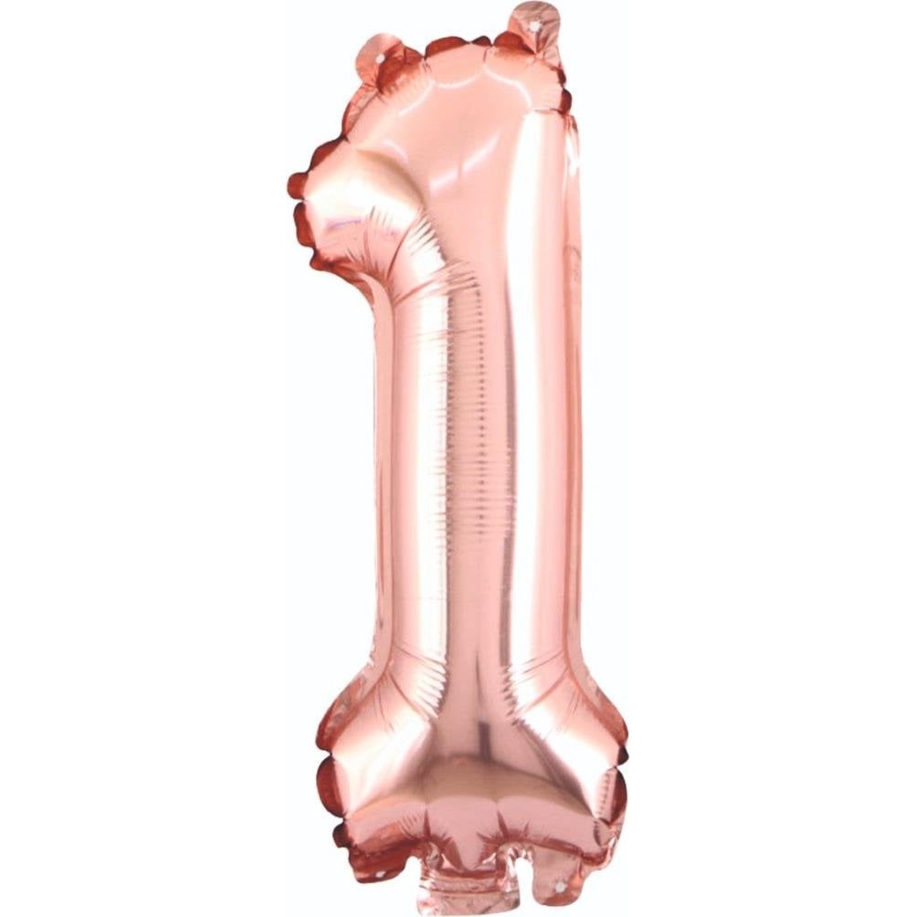 34 inç 1 rakam rose gold folyo balon, 76 cm