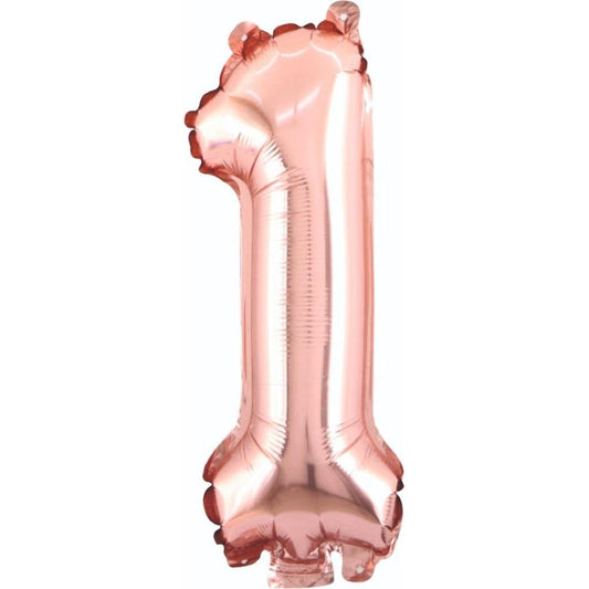 34 inç 1 rakam rose gold folyo balon, 76 cm
