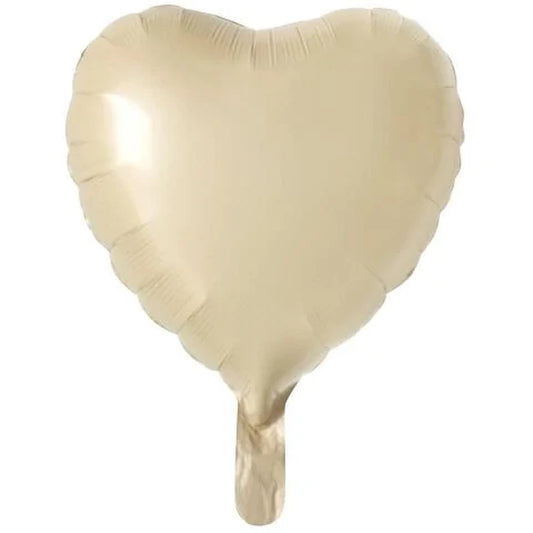 18 inç kalp bej folyo balon, 45 cm
