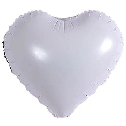 18 inç kalp beyaz folyo balon, 45 cm