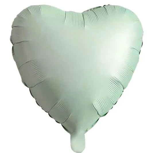 18 inç kalp retro yeşil folyo balon, 45 cm