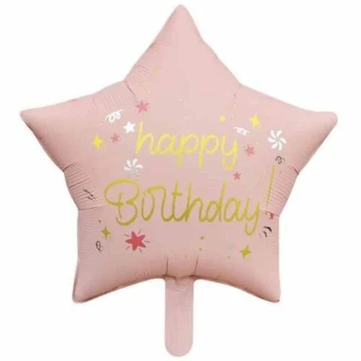 18 inç yıldız happy birthday pembe folyo balon, 47 cm