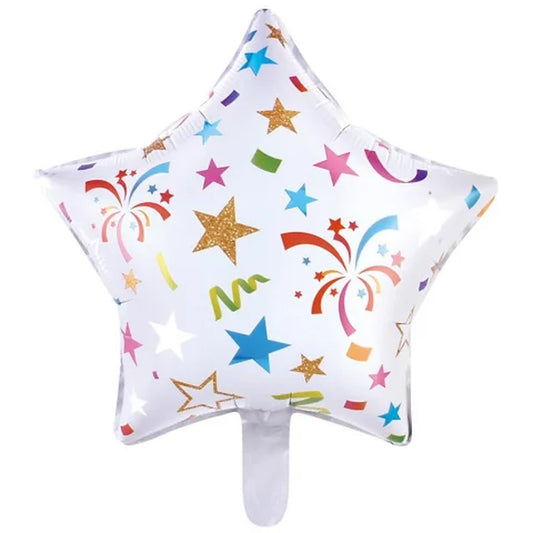 18 inç yıldız havai fişek baskılı folyo balon, 45 cm