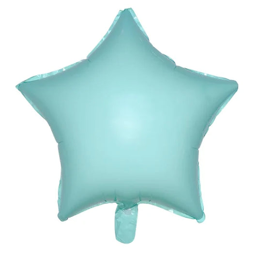 18 inç yıldız makaron turkuaz folyo balon, 45 cm