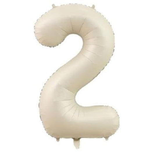 34 inç 2 rakam krem folyo balon, 76 cm