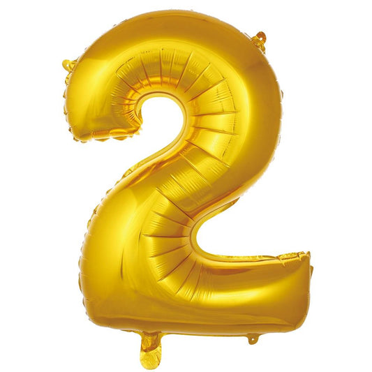 34 inç 2 rakam gold folyo balon, 76 cm