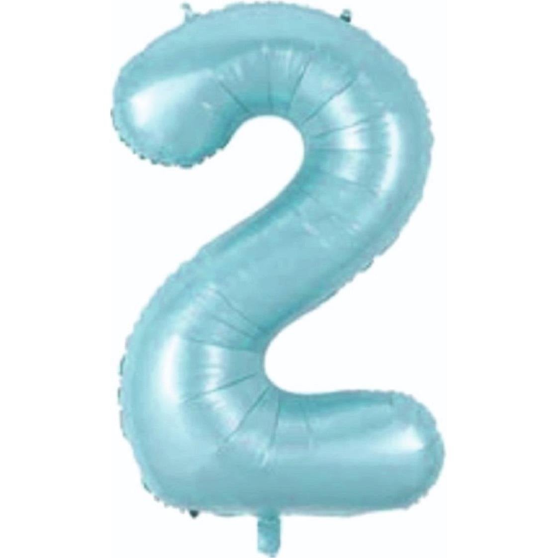 34 inç 2 rakam mavi folyo balon, 76 cm