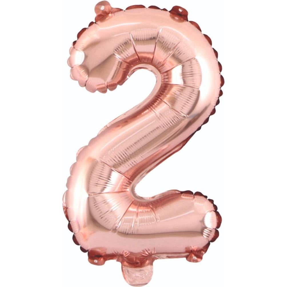 34 inç 2 rakam rose gold folyo balon, 76 cm