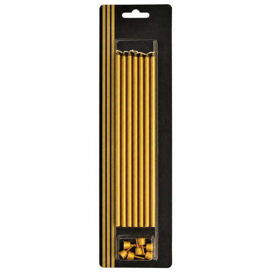 20 cm 7'li gold ince uzun doğum günü pasta mumu paketi
