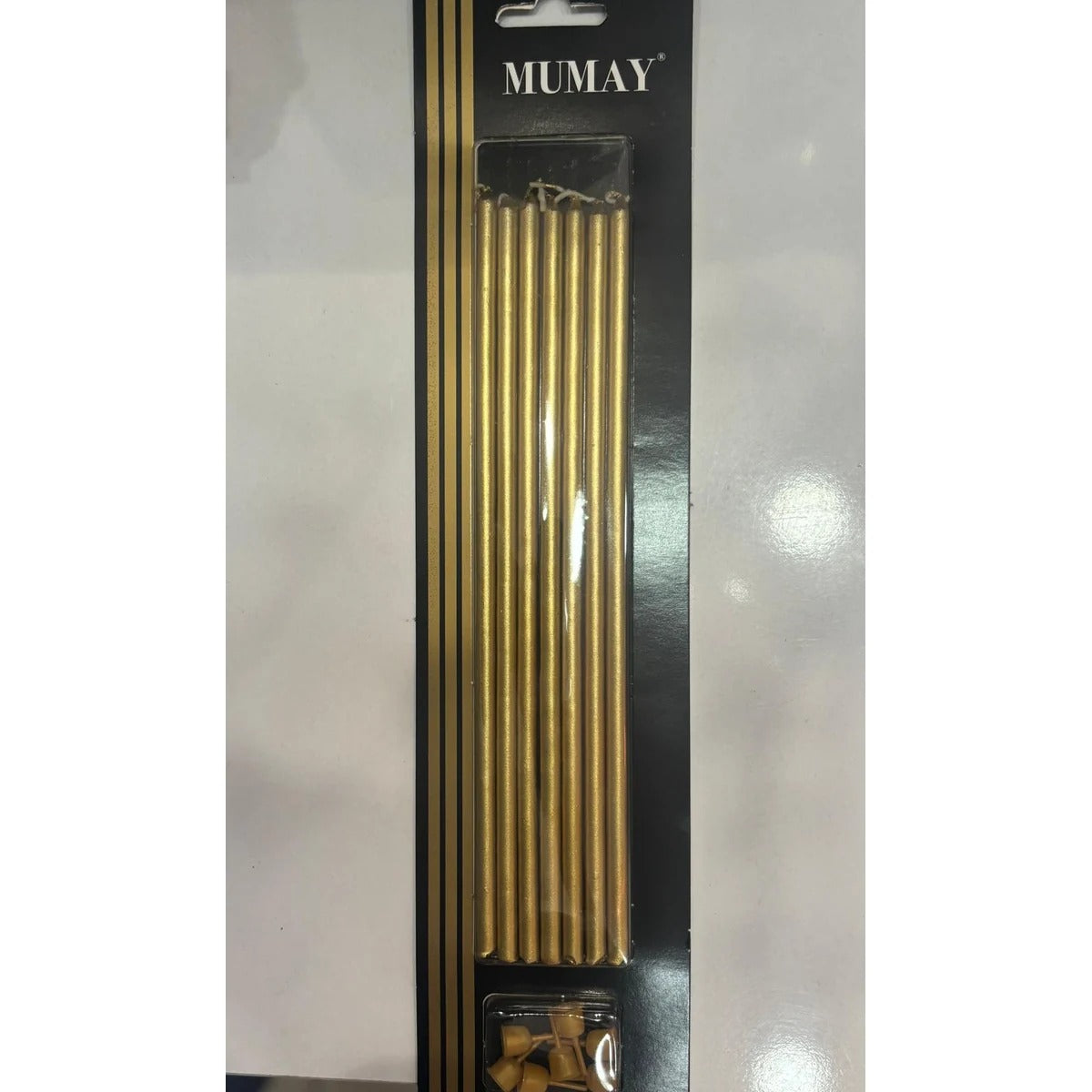20 cm 7'li gold ince uzun doğum günü pasta mumu paketi