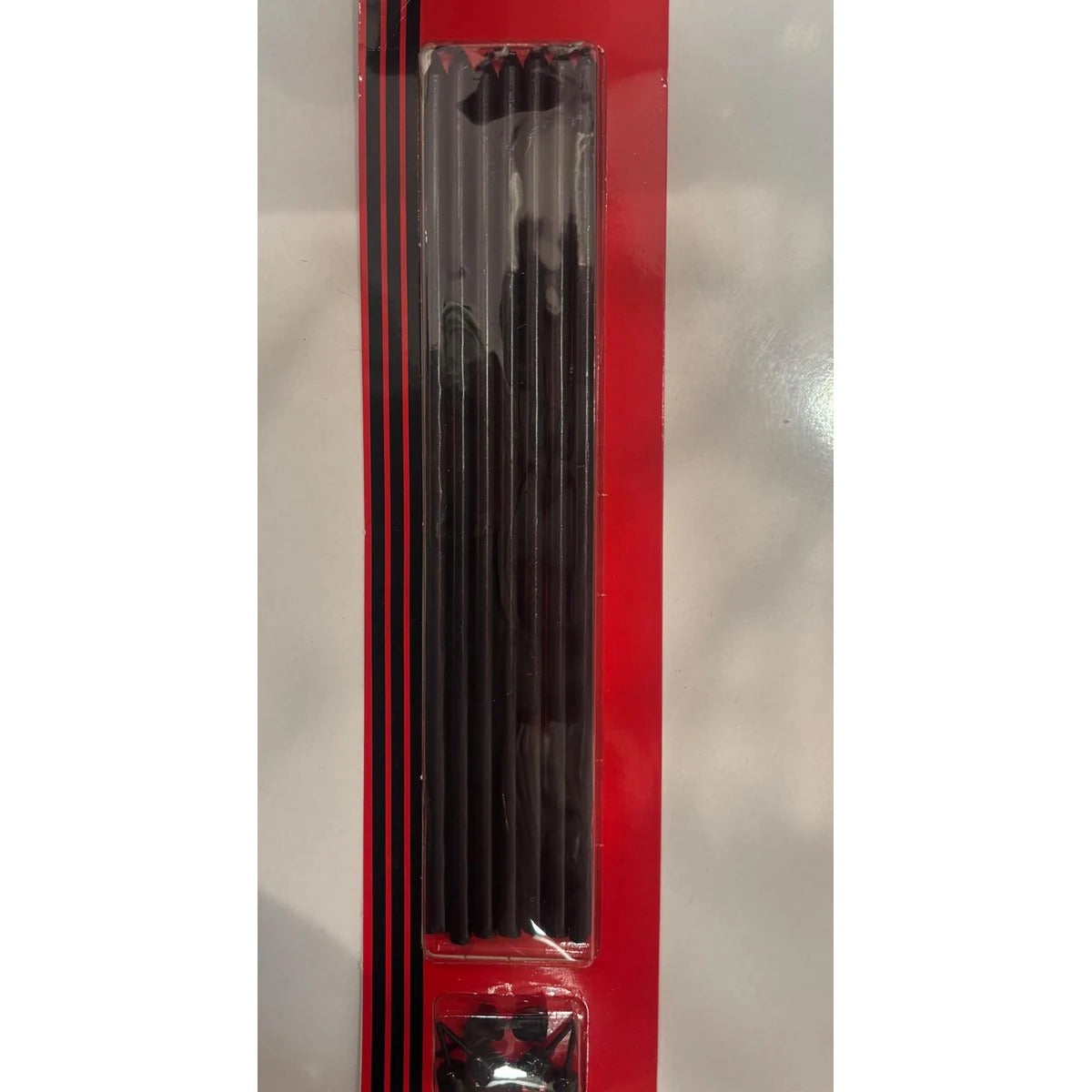 20 cm 7'li siyah ince uzun doğum günü pasta mumu paketi