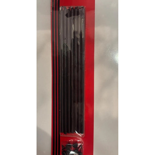20 cm 7'li siyah ince uzun doğum günü pasta mumu paketi
