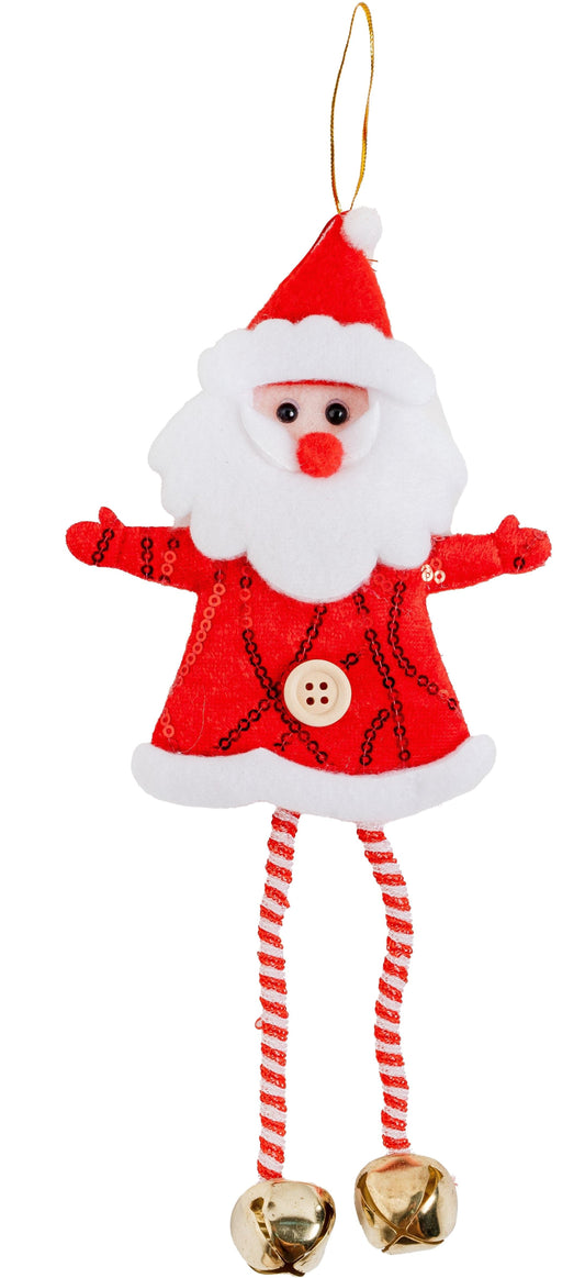 Yılbaşı Süsü Çıngıraklı Noel Baba Figürü Kırmızı 22 cm