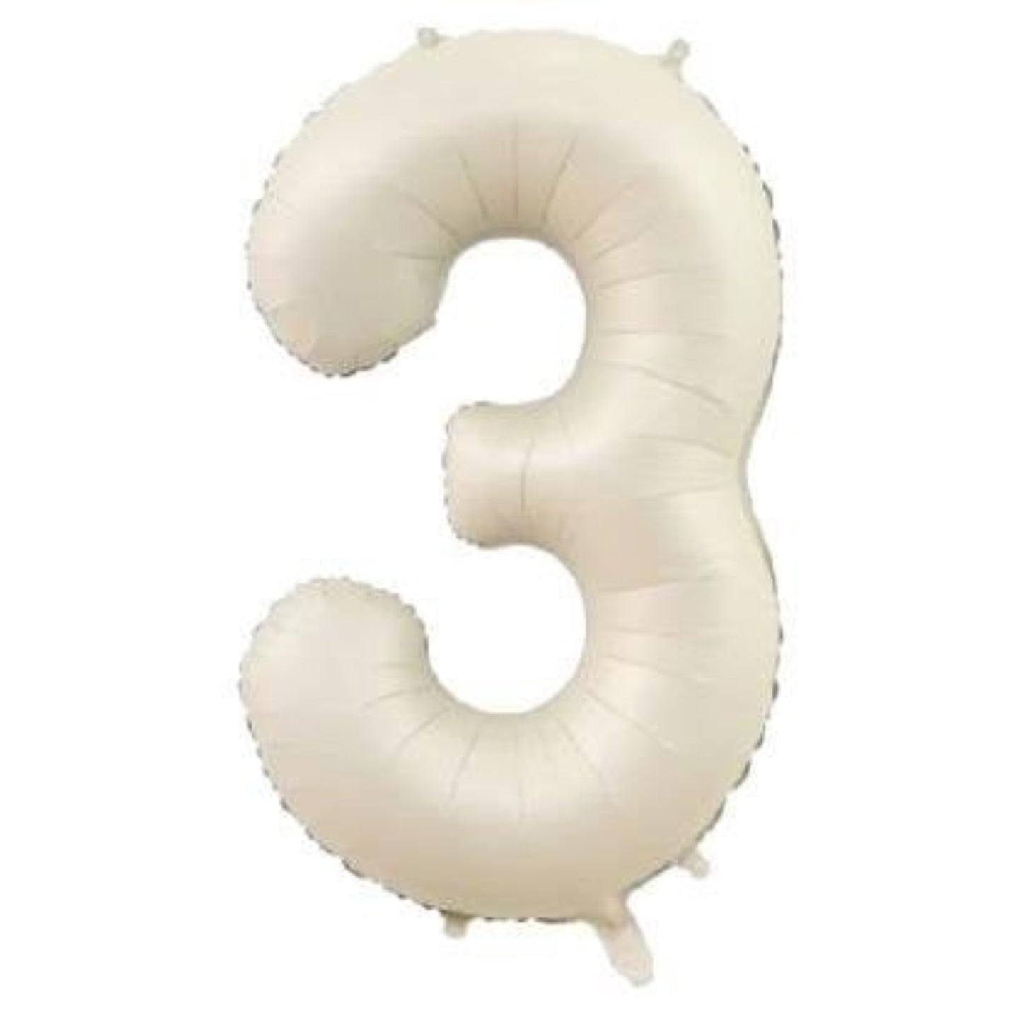 34 inç 3 rakam krem folyo balon, 76 cm