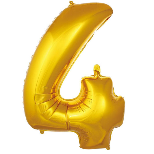 34 inç 4 rakam gold folyo balon, 76 cm