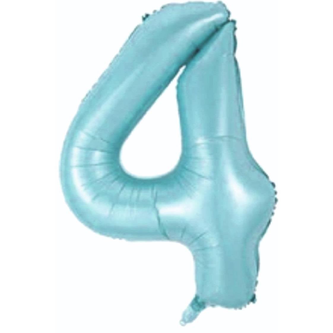 34 inç 4 rakam mavi folyo balon, 76 cm