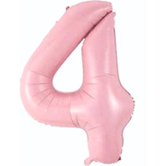 34 inç 4 rakam pembe folyo balon, 76 cm