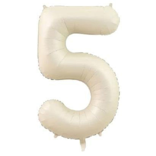 34 inç 5 rakam krem folyo balon, 76 cm
