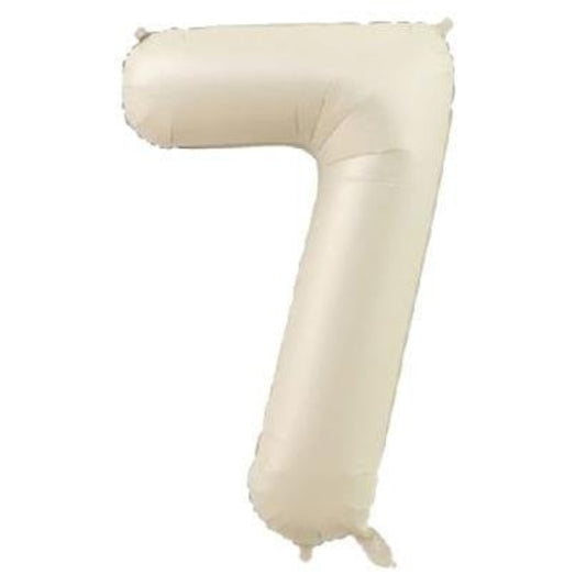 34 inç 7 rakam krem folyo balon, 76 cm