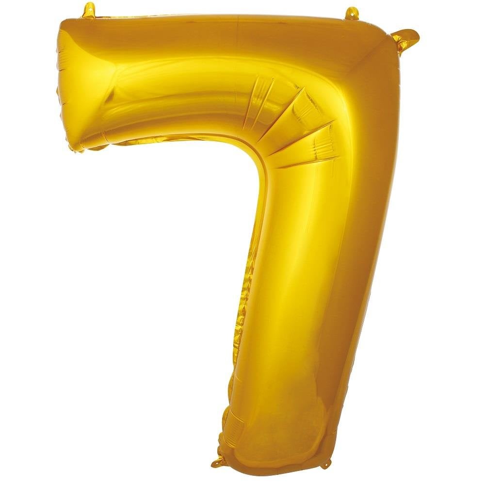 34 inç 7 rakam gold folyo balon, 76 cm