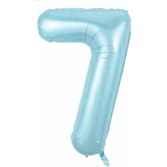 34 inç 7 rakam mavi folyo balon, 76 cm