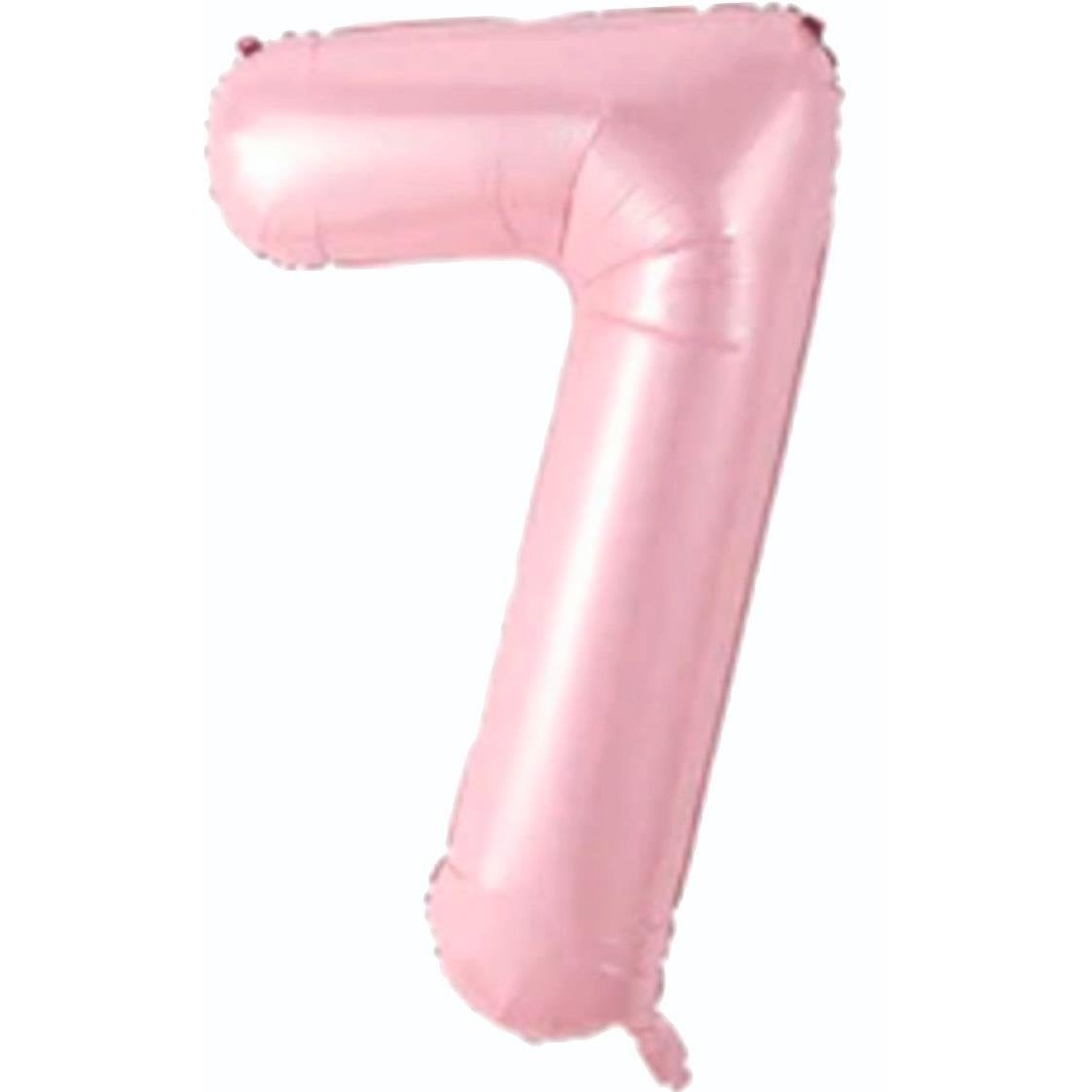 34 inç 7 rakam pembe folyo balon, 76 cm