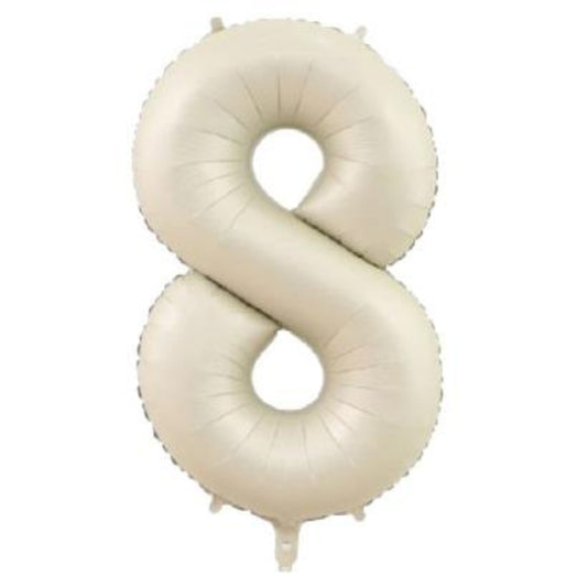 34 inç 8 rakam krem folyo balon, 76 cm