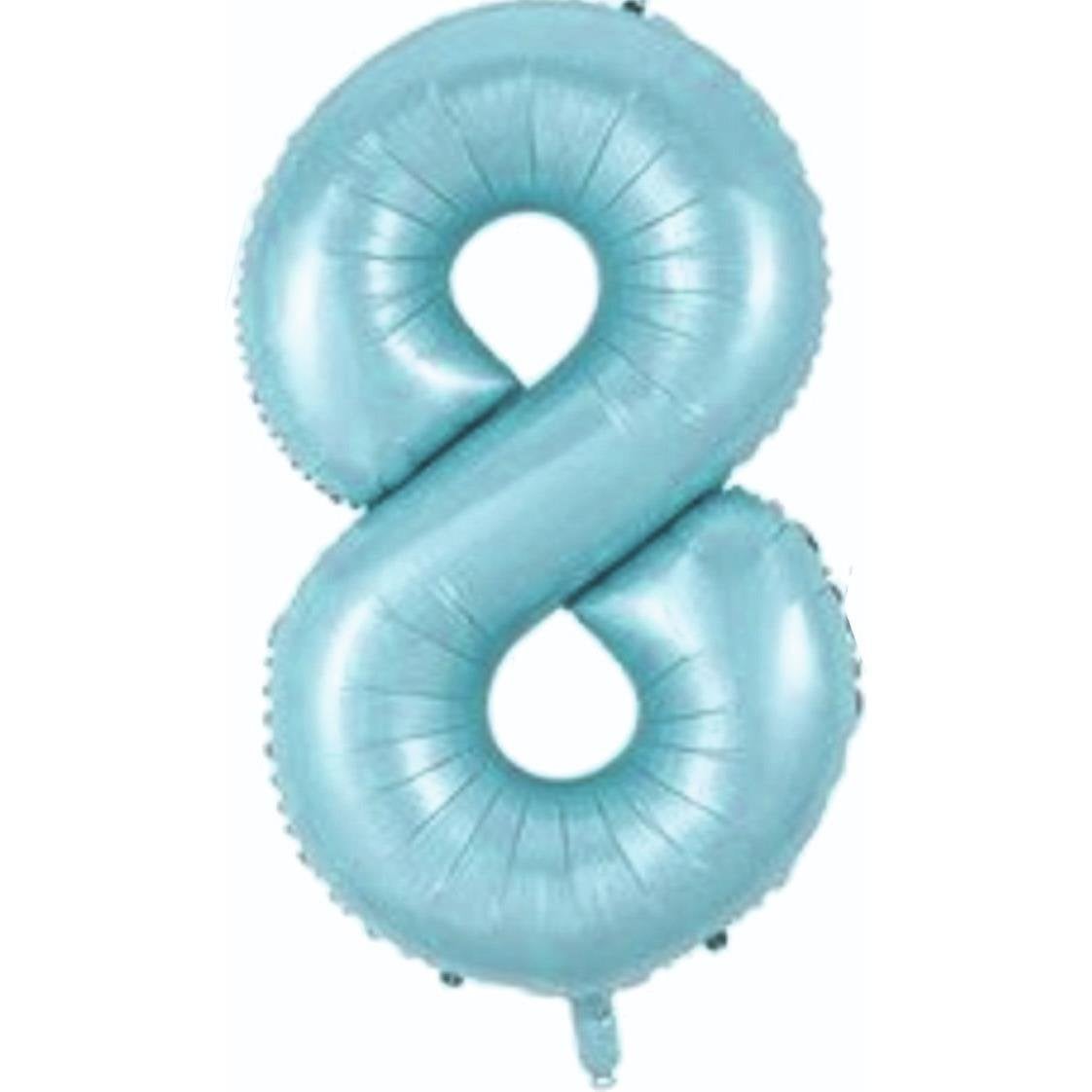 34 inç 8 rakam mavi folyo balon, 76 cm
